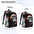 thumbnail image 3 of Honeii USA Bald Eagle Print Canvas College Laptop Backpack, Durable Rucksack Travel Notebook Bag School Backpack Book Bag for Men Women-Small, 3 of 7