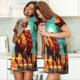 thumbnail image 4 of Easygdp Cool Camel Oasis Vibes Camisón de manga corta para mujer, informal, estampado, 4 of 6