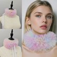thumbnail image 4 of Yokua Colorful Mesh Ruffle False Collar Scarf Renaissances Small Neck Ruff Necklace, 4 of 14
