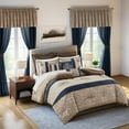 thumbnail image 4 of Regency Heights 24PCs Jacquard Comforter Set with Window Curtains, Moroccan-Inspired Bed in a Bag, Queen,2-Navy, 4 of 8