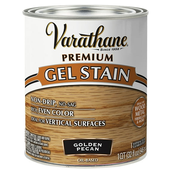 2 Pack, Golden Pecan, Varathane Premium Gel Wood Stain-358304, Quart