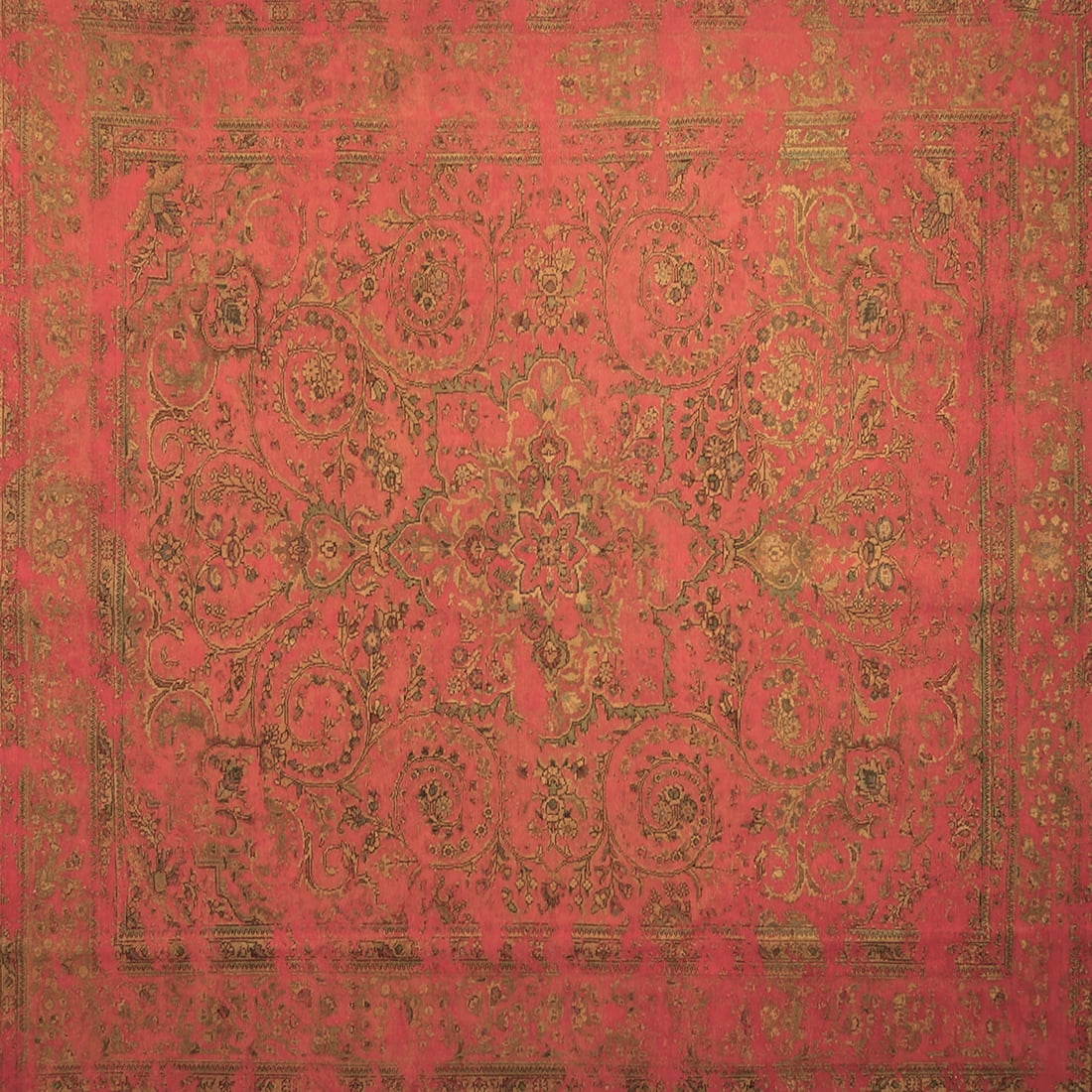 Ahgly Company Indoor Square Persian Brown Bohemian Area Rugs, 7' Square ...