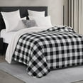 thumbnail image 3 of Elegant Comfort Reversible Buffalo Plaid Flannel Sherpa Blanket - Soft Fleece Throw for Couch or Bed - Plush Warm Winter Blanket, King, Black, 3 of 5