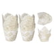 thumbnail image 1 of 200 Pcs Tazas de Hornear Tulipán for Cupcakes Muffins Forros de Papel Resistente a la Grasa para Bodas, Blanco/Dorado, 1 of 5