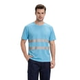 thumbnail image 2 of TOMVIGX Men Reflective Quick Dry T Shirt Night Running Cycling High Visibility Safety Workwear Sky Blue XL, 2 of 6