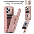 thumbnail image 2 of for iPhone 14 Pro Case with Card Holder Crossbody Lanyard Strap Leather Wallet Case with Magnetic Clasp Kickstand Heavy Duty Protective Back Flip Phone Cover for Women,Rosegold, 2 of 9