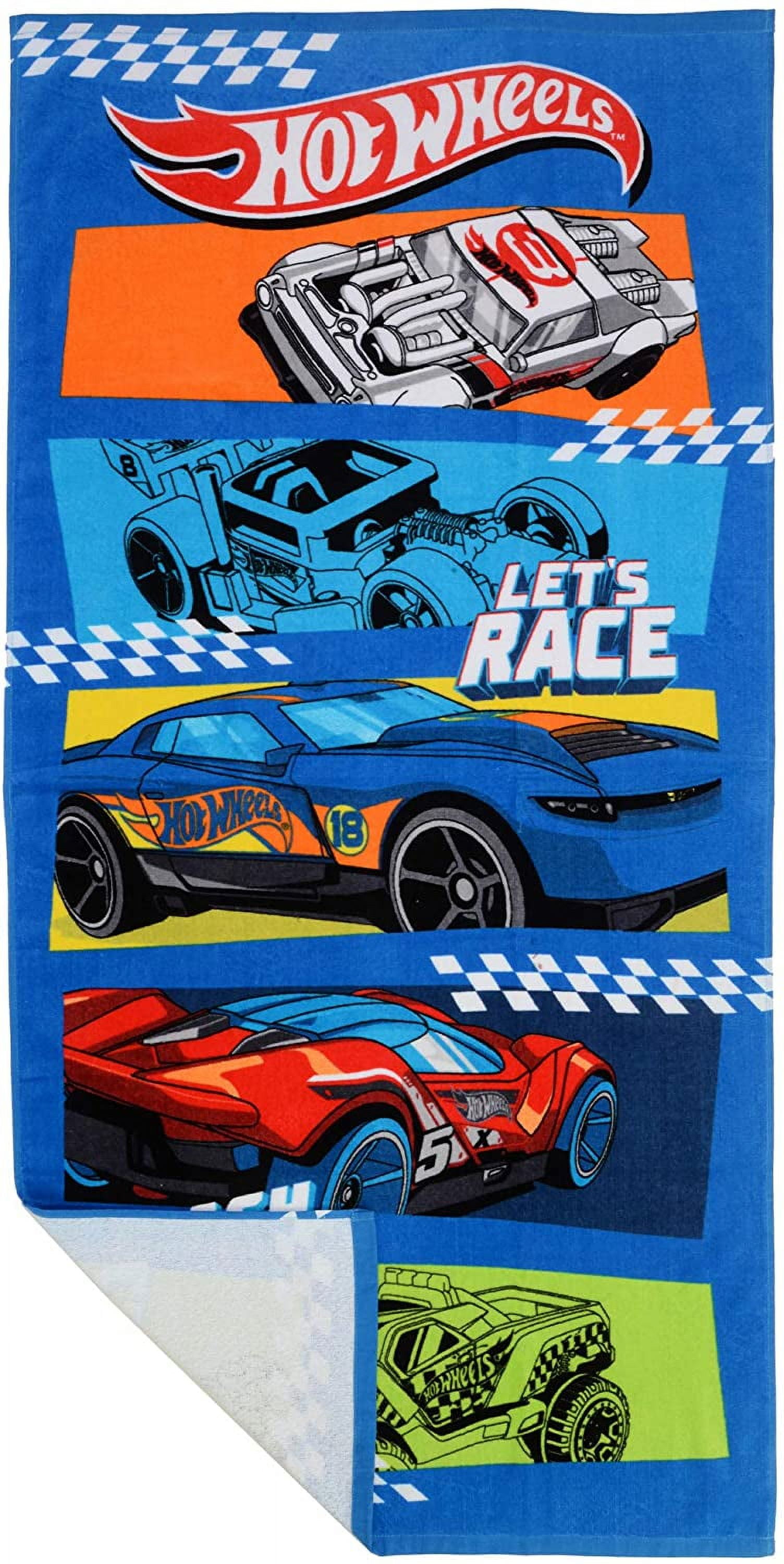 Franco Kids Super Soft Cotton Bath/Pool/Beach Towel, 58 In x 28 In, Hot Wheels 58 in x 28 in Hot Wheels
