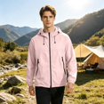 thumbnail image 6 of Sewkxo Mens Rain Jacket Lightweight Waterproof Raincoat with Hood Outdoor Rain Gear Travel Hiking Cycling,Pink S, 6 of 8