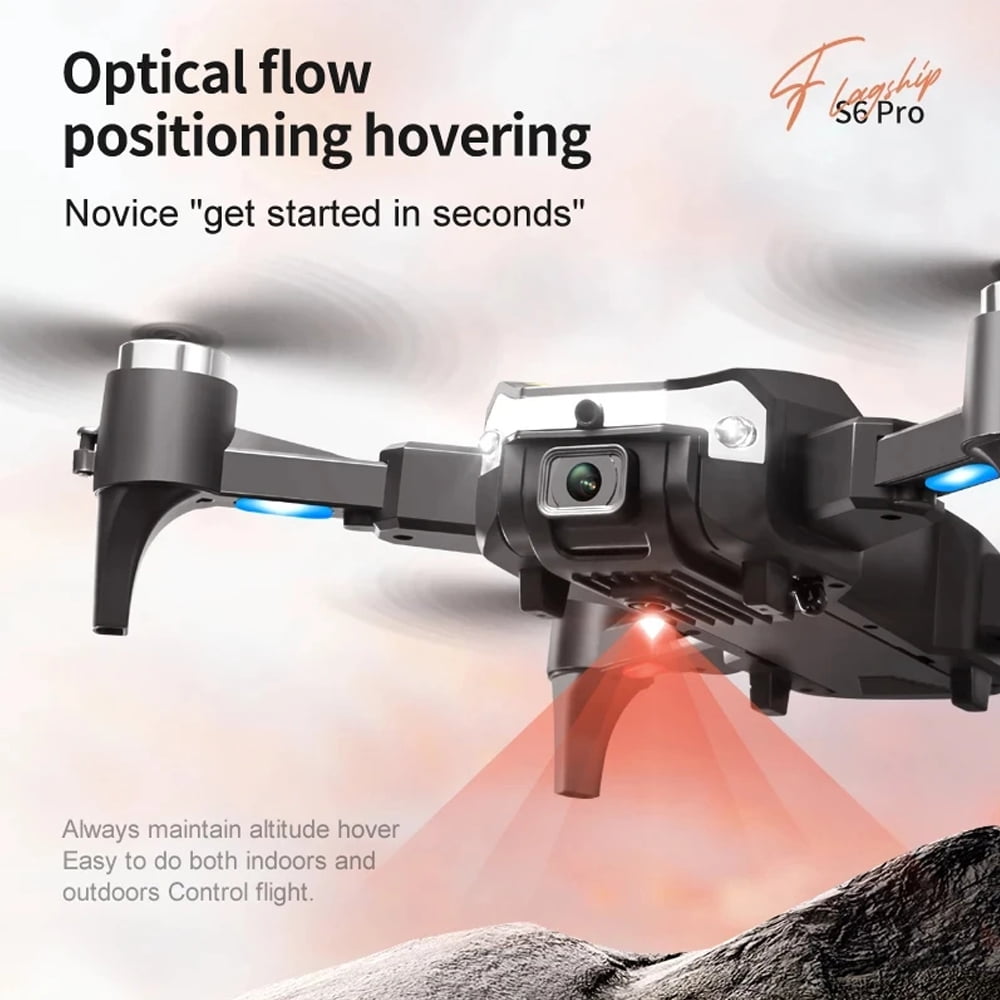 Drone with HD Camera, RC Airplanes, Brushless Motor ,Four-Sided Obstacle Avoidance Fixed Height, ,Four-Axis Aircraft  ,for Adults and Kids, 3Battery.Yellow