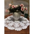 thumbnail image 3 of BH-JJSMGS White Cotton Handmade Crochet Lace Tablecloth Doilies Table Overlay,Round,16/20/24 Inch,2PCS, 3 of 7