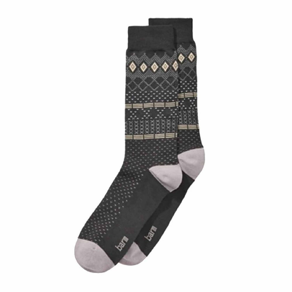 Bar III Bar III Mens Printed Seamless Toe Crew Socks (Tonal Fair Isle