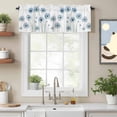 thumbnail image 2 of Blue Dandelion Valance Curtain Farmhouse Flower Plant Pastoral Botanical Window Valances Rod Pocket Short Curtains Window Treatments for Kitchen Bedroom Bathroom Laundry 56" x 16", 2 of 9