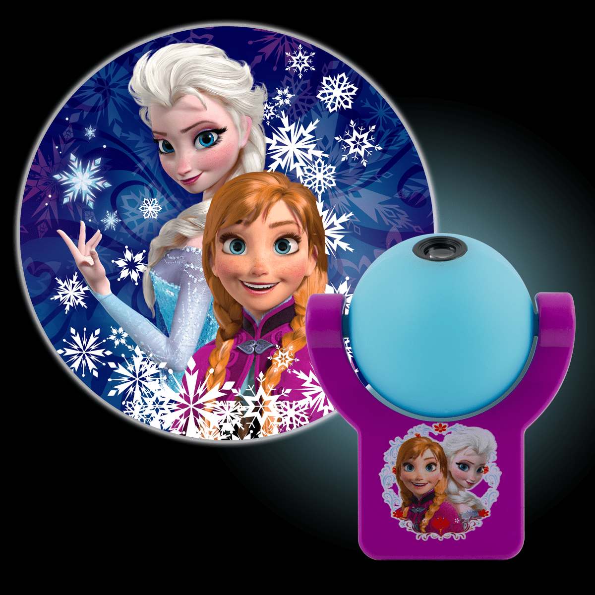 Disney Frozen Anna and Elsa Plug-in LED Night Light Dusk-to-Dawn Sensor Girl’s 