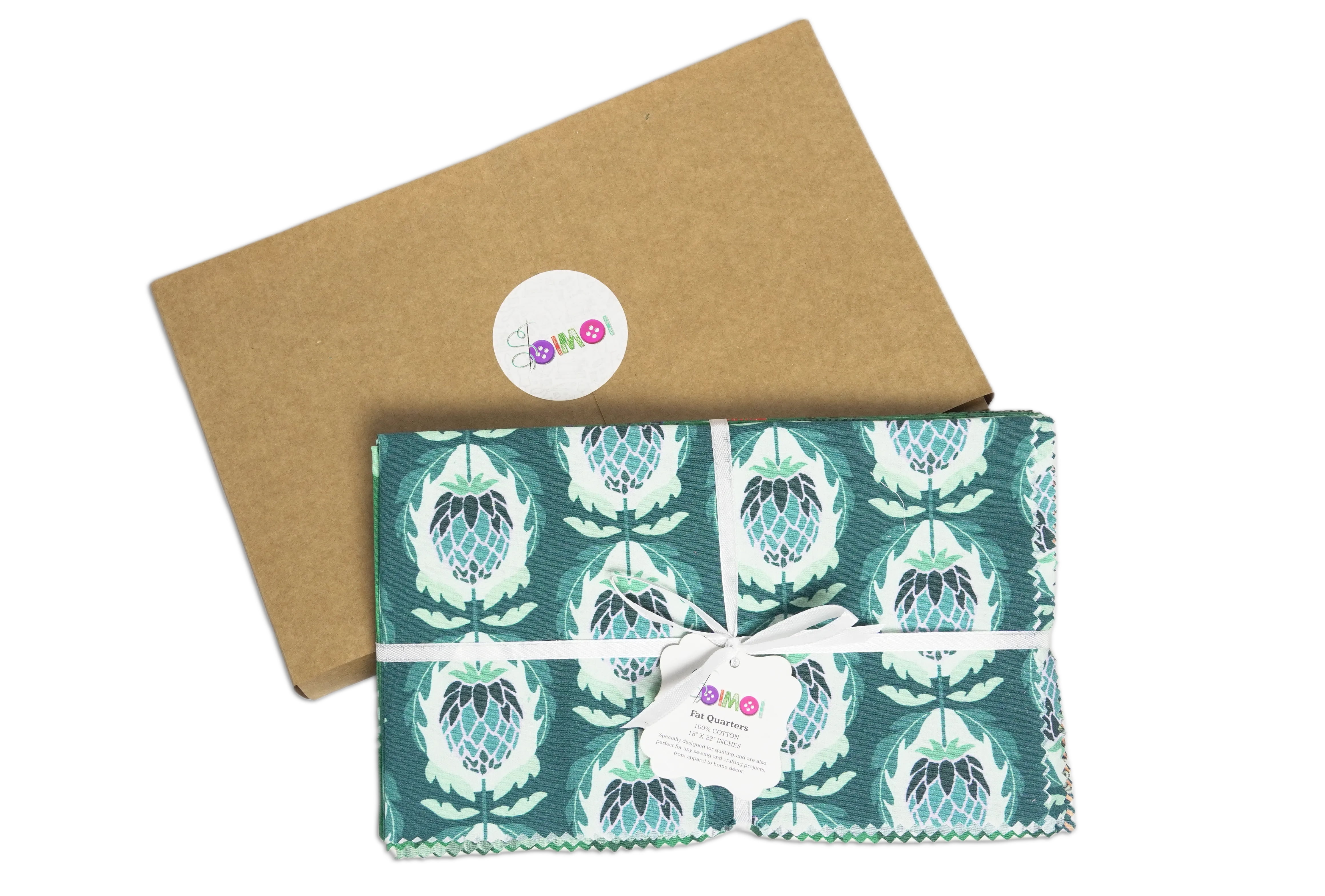 Soimoi 8 Pc Fat Quarter Bundle- Block Print 18"x 22" DIY Patchwork- 100% Cotton Pre-Cut Quilting Fabric Multicolor
