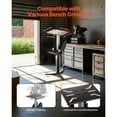 thumbnail image 2 of KFFKFF Pedestal Stand for Bench Grinder, Floor Vise with Mounting Plate of 12" x 10", Pedestal with 5-Stage Height Adjustability & Compartment for Grinding Wheel Storage, Robust Cast Iron Foundation, 2 of 9
