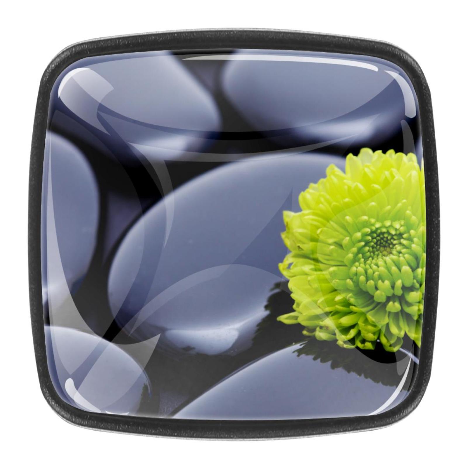 Ownta Ston Zen Square Glass Drawer Handles Knobs Pulls With Screws for