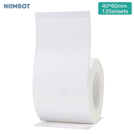 Niimbot White Blank Thermal Printing Paper Roll Barcode Price Size Name Label Paper Waterproof Oil-Proof Tear Resistant 40*60mm 125sheets/roll for B3S/B11 Thermal Printer for Home Organizer (Best Way To Organize Printed Photos)