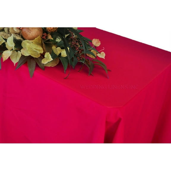 Wedding Linens Inc. 60"x120" Heavy Duty(200 GSM) Rectangular Polyester Tablecloth - AppleRed