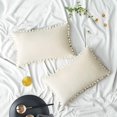 thumbnail image 1 of Pcs Of 2 Velvet Throw Pillow Covers Pompom Decorative, 1 of 5