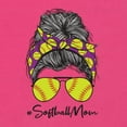 thumbnail image 2 of Wild Bobby, Messy Bun Softball Mom Life Game Day Vibes Sports Lover | Mother's Day Sports Womens Slim Fit Junior Tee, Raspberry, XL, 2 of 5