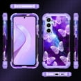 thumbnail image 5 of Casetego for Samsung Galaxy S24 FE 5G Case,Three Layer Heavy Duty Sturdy Shockproof Protection Rugged Hard PC+Soft TPU Bumper Case,Butterfly, 5 of 8