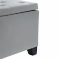 thumbnail image 6 of 48" Large Storage Bench, Modern Velvet Accent Ottoman with Legs, Storage Space, End of Bed Footrest Stool for Bedroom, Entryway, Living Room, Grey, 6 of 9