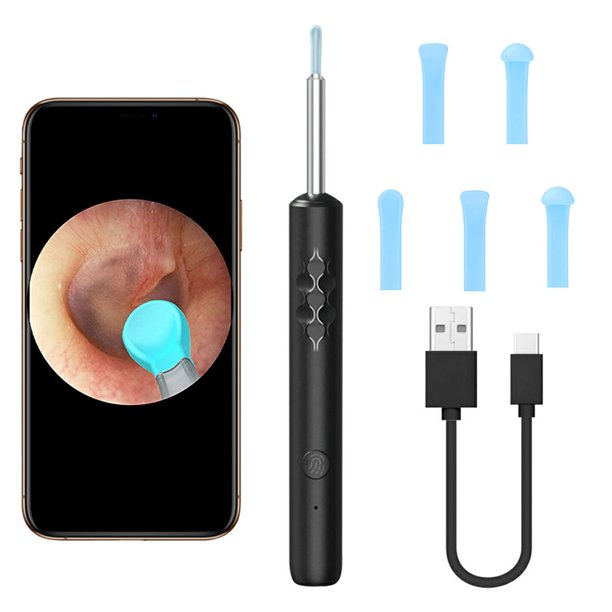 Limpiador de cera de los oídos, endoscopio Visual inteligente de alta deFinición de 3,6mm y 1000W para limpieza de Canal auditivo, elimina la cera de los oídos, cuidado de la salud