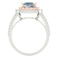 thumbnail image 4 of 2.07 ct Princess Cut Blue Moissanite with Simulated Diamond Halo Accents 18K White/Rose Gold Womens Engagement Ring, 4 of 5