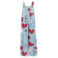thumbnail image 3 of Fgvctg Womens Valentine's Day Jumpsuit Wide Leg Pant Festival Overall Love Heart Graphic Sleeveless Spaghetti Straps Jumpsuits Rompers Bib Overalls Plus Size Sprimg Pant With Pockets Sky Blue M, 3 of 5