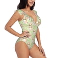 thumbnail image 3 of Xecao Rabbit With Tie print Ruffle One-Piece Swimsuit for Women,for the Beach or Pool, 3 of 8