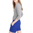 thumbnail image 2 of Hybrid & Company Womens Bermuda Walking Shorts Stretch 7 inch Inseam Super Comfy BW31201X NF Royal 18, 2 of 5