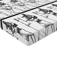 thumbnail image 2 of Ambesonne Egyptian Fitted Sheet, Hieroglyphics Anubis, Twin Size, Black White, 2 of 3