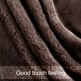 thumbnail image 5 of REGALWOVEN 1 Pcs Home Warm Soft Microplush Fleece Solid Throw Blanket Chocolate Color 78" x 90", 5 of 8