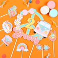 thumbnail image 2 of Two Groovy Party Decorations - 25PCS Two Groovy Cake Cupcake Toppers Groovy Cupcake Picks for Girl 2nd Birthday Party Hippie Boho Birthday Party Supplies, 2 of 7