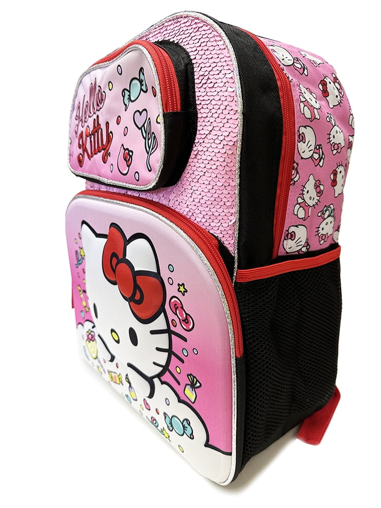 hello kitty kevlar backpack Faux Leather for Women - Bundle with 16" Hello Kitty Backpack with Front Pocket Plus Water Bottle, Stickers, More | Hello Kitty Backpack Set Gear up for school days and adventures of all kinds with our best Hello Kitty Large School Backpack