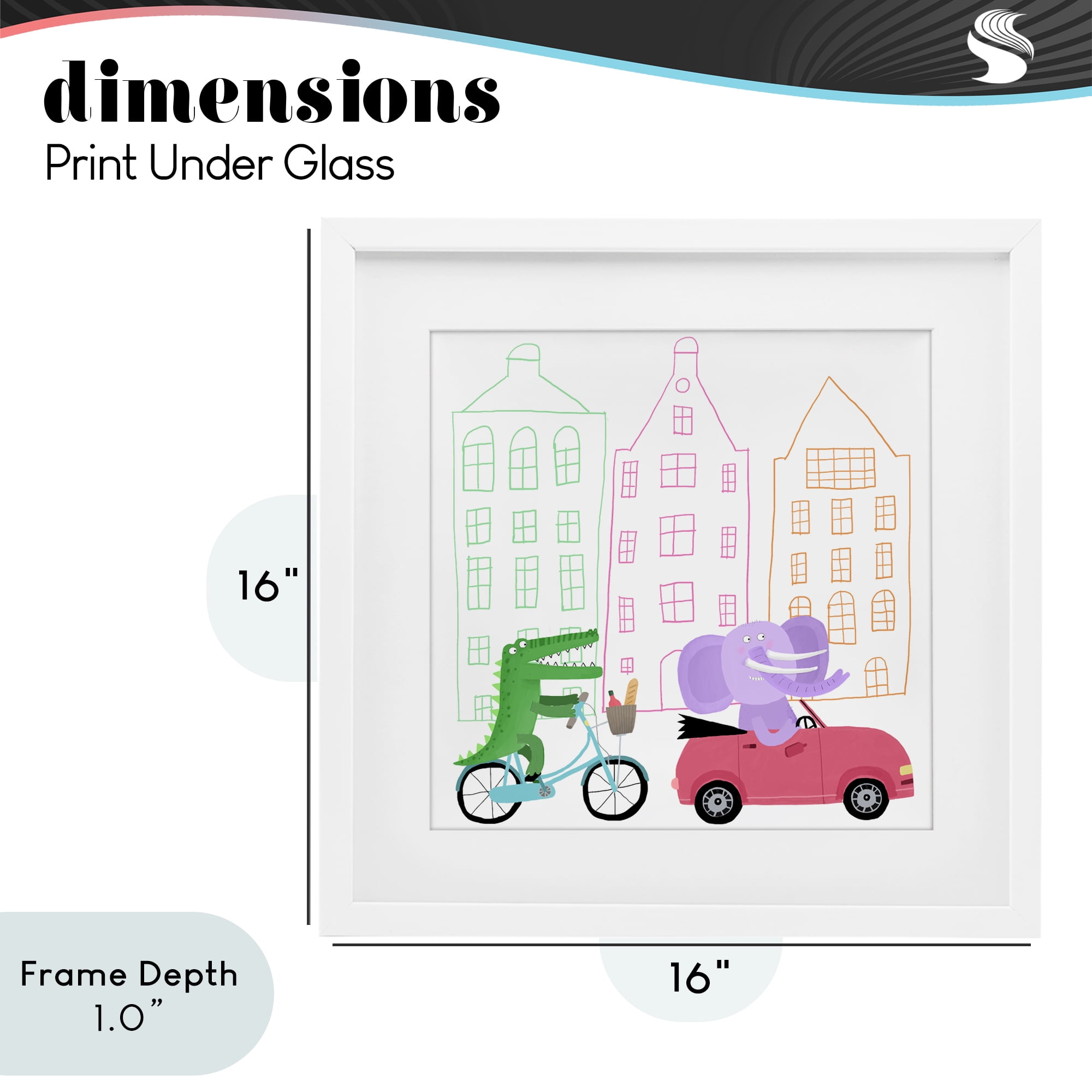 Stupell Industries Amsterdam Buildings & Animals White Framed Print Under Glass, design by Carla Daly