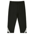 thumbnail image 4 of AUNVITO Girls' Fashion Yoga Pants, Solid Color Hollow-out Lace-up Crop Capri, 2-13 Years, 4 of 8