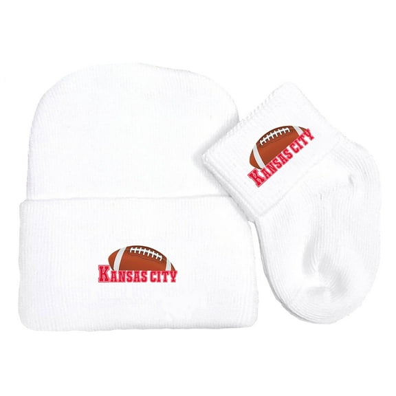 Future Tailgater Newborn Baby Knit Cap and Socks Set for Kansas City Fans