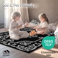 thumbnail image 4 of ODIKA 3'x5' Machine Washable Non-Slip Area Rug, Opulent Baroque Scrollwork with Subtle Pewter Flourishes High Traffic Rug, Black, 550521, 4 of 5