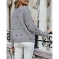 thumbnail image 3 of Sweaters for Women Cute Heart Print Warm Pullover Sweaters Casual Knitted Sweater Shermie, 3 of 4