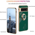 thumbnail image 5 of Compatible with Google Pixel 7 Pro Case Ring Holder Magnet Green, Google Pixel 7 Pro Phone Case Silicone Shockproof Plate Luxury Slim Cover (Dark Green), 5 of 7