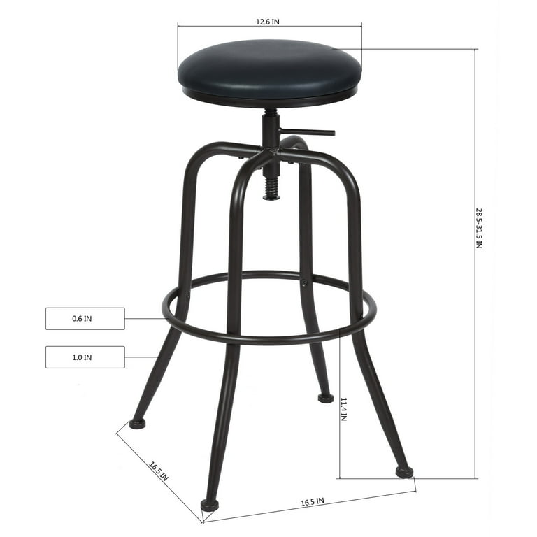 Strick & bolton harley adjustable 2024 height matte black bar stool