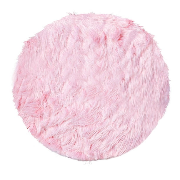 PiccoCasa Faux Fur Sheepskin Shaggy Area Rug for Bedroom, Light Pink, 2