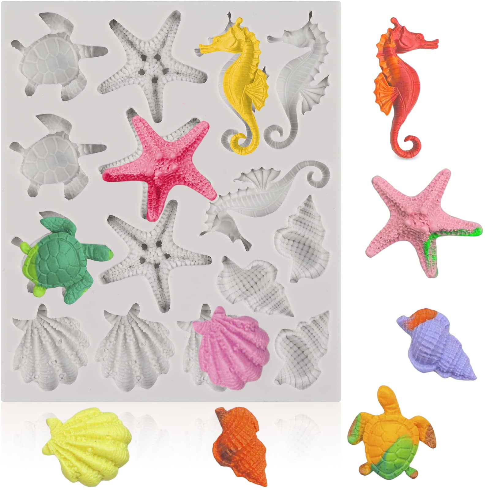 Shark, Jellyfish, & Seahorse Silicone Candy Mold - Party Time, Inc.