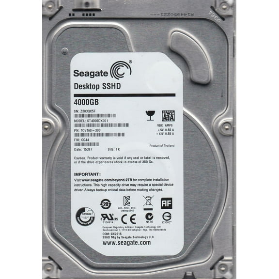 ST4000DX001, Z30, TK, PN 1CE168-300, FW CC44, Seagate 4TB SATA 3.5 Hard Drive