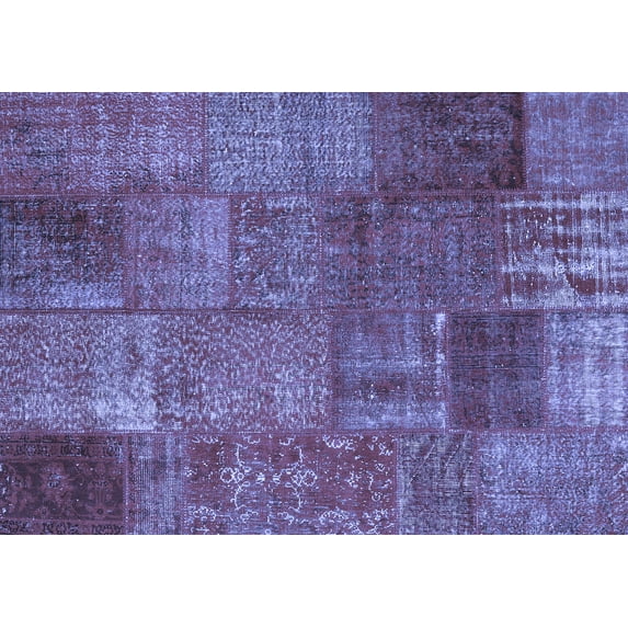 Ahgly Company Indoor Rectangle Patchwork Blue Transitional Area Rugs, 3' x 5'