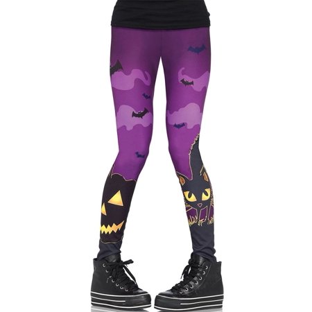 Leg Avenue - Scaredy Cat Spooky Print Leggings - Walmart.com