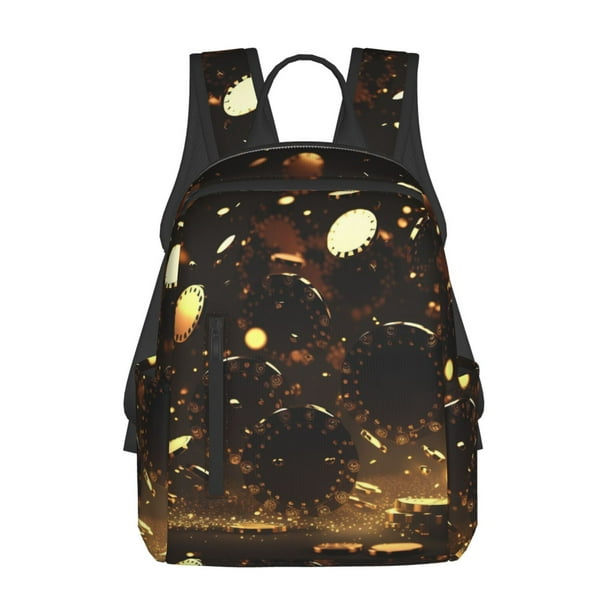 Disketp Classical Golden Casino Mochila Ligera e Impermeable, Mochila de Día Resistente para Viajes, Senderismo y Uso Diario para Hombre y Mujer