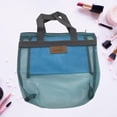thumbnail image 6 of Milageto Mesh Beach Tote Bag Casual Travel Cosmetic Bag for Camping Bathroom Vacation Blue, 6 of 8