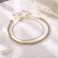 thumbnail image 4 of Dainty Gold Bracelets for Women, 14K Gold Plated Adjustable Layered Bracelet, 4 of 5